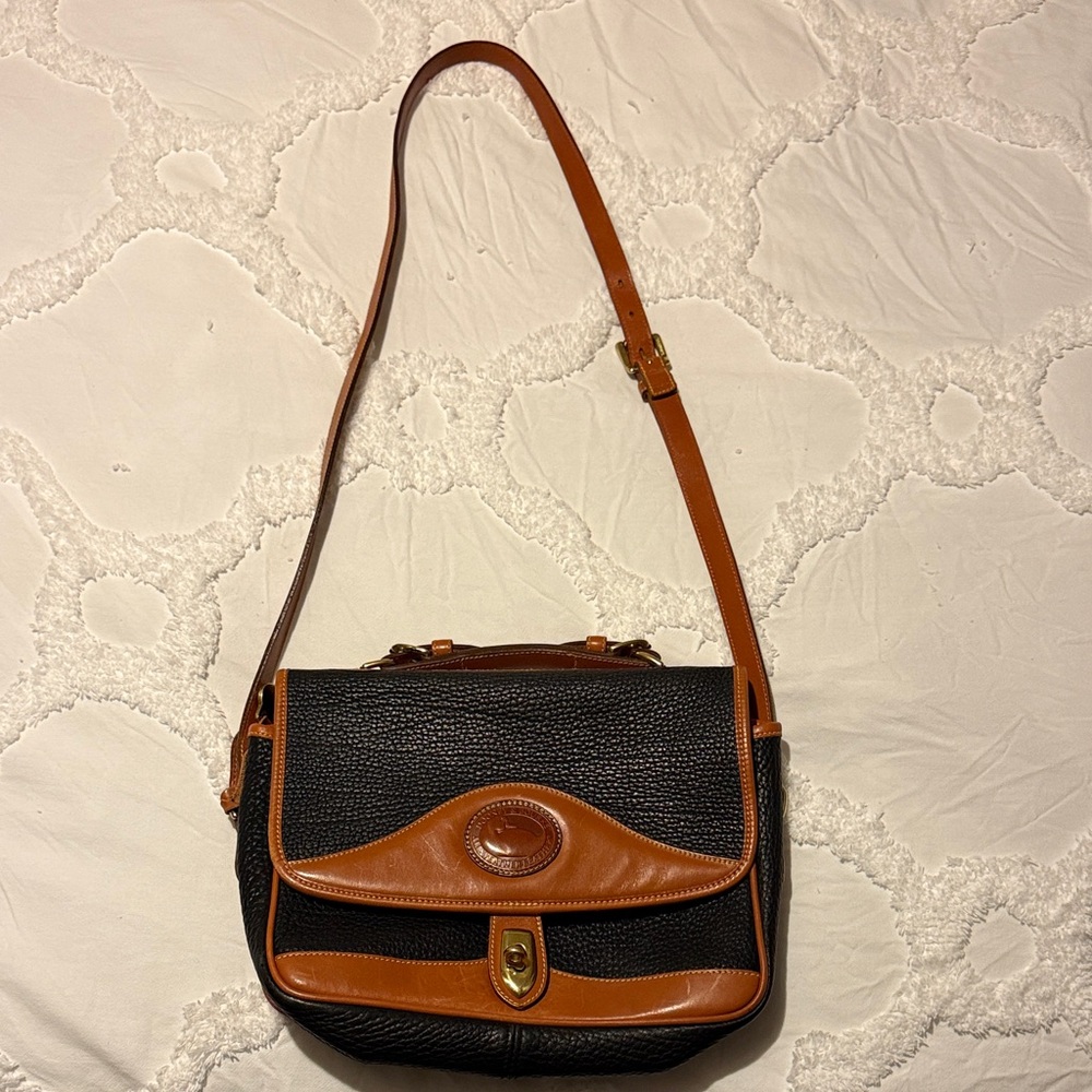 Dooney & Bourke Black and Tan Shoulder Bag